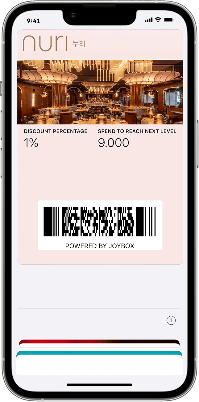 Restaurant in Kuwait using a discount card loyalty program, with rewards added to Google Wallet and Apple Wallet, powered by Joybox.